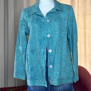 Turquoise Embroidered Jacket